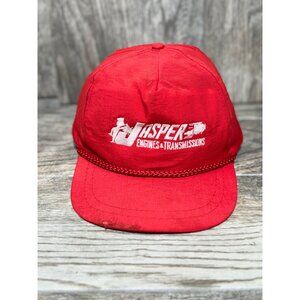Vintage 90's Jasper Engines & Transmissions Red Snapback Hat Trucker Cap